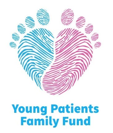 Logo for YPFF one blue foot and one pink foot overlapping
